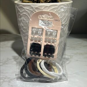 D’Bello Hair Scrunchies Hair Clips 10 Piece Set NIB Durable No Marks